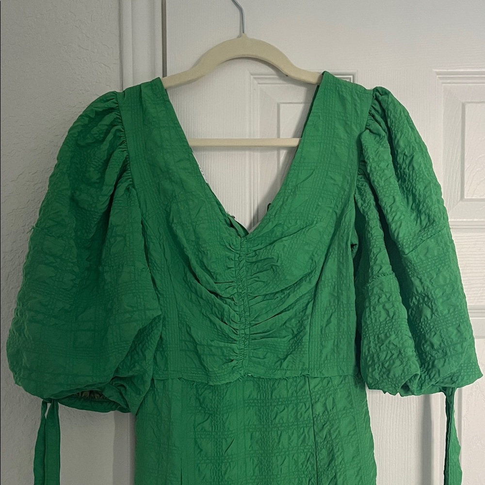 TOPSHOP textured green dress (4) - Picture 3 of 9